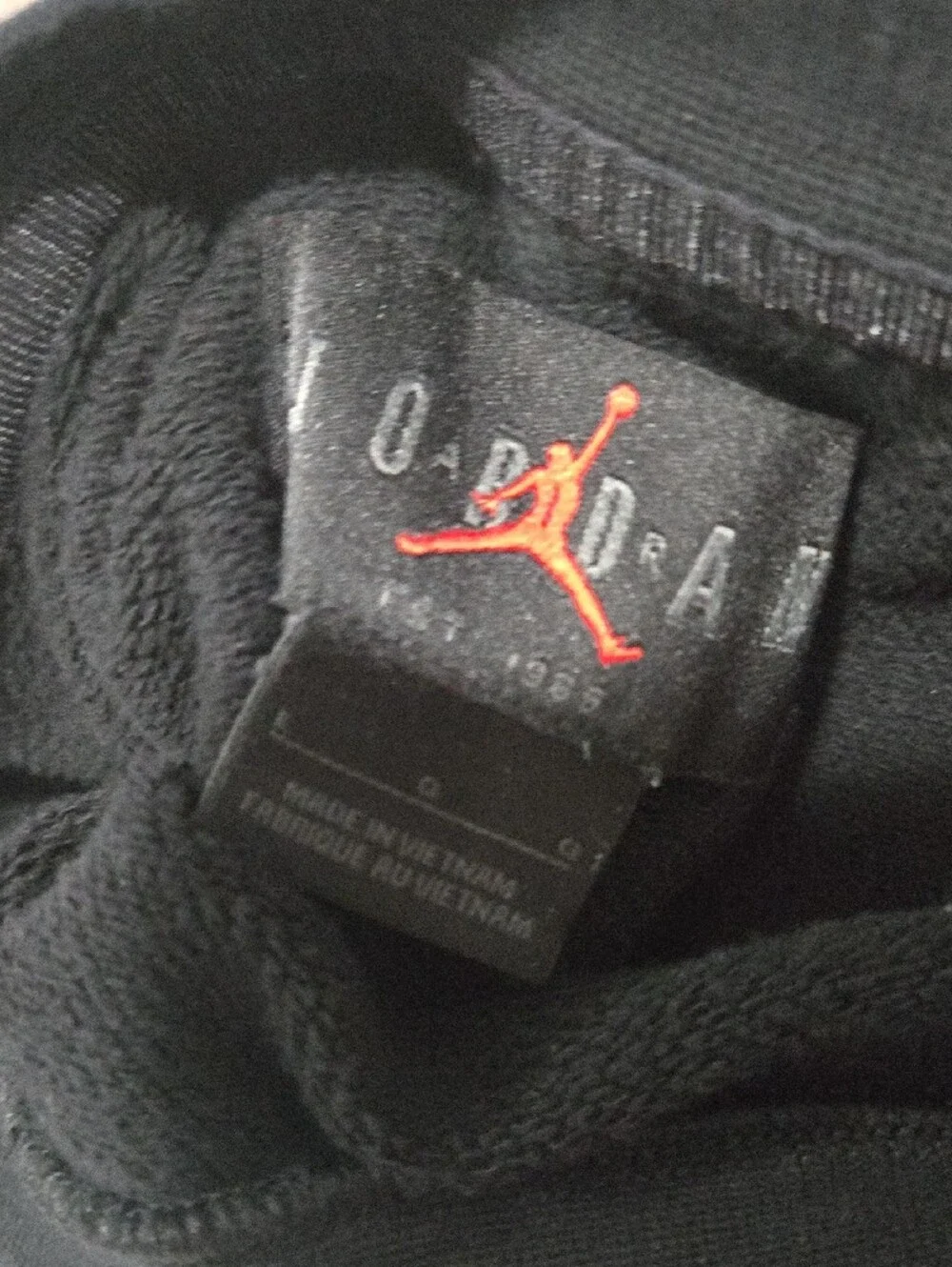 Mens Jordan Black Crewneck Sweatshirt Sweatpants w White Jumpman Patch Large
